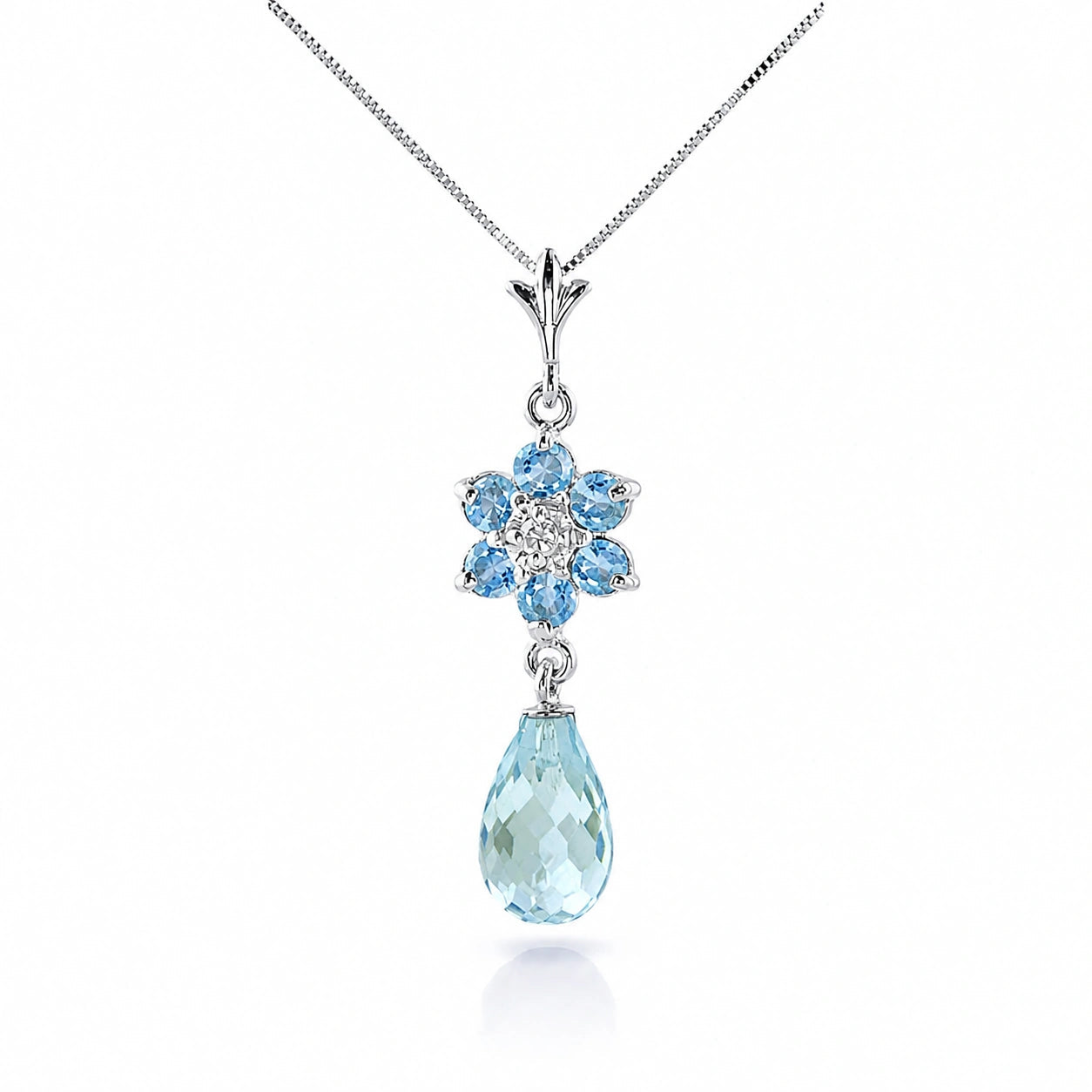 White Gold Diamond & Blue Topaz — Zeffirina