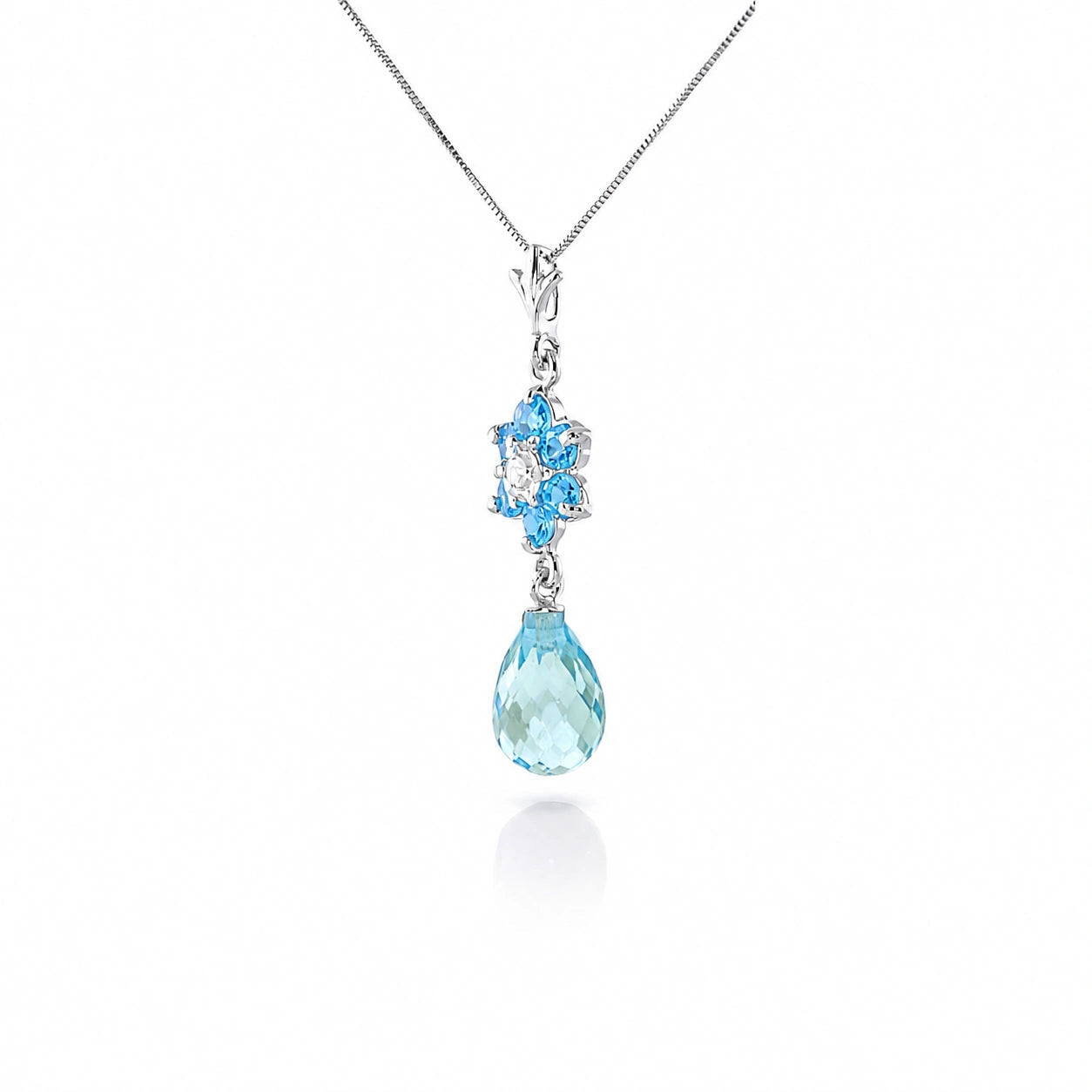 White Gold Diamond & Blue Topaz — Zeffirina