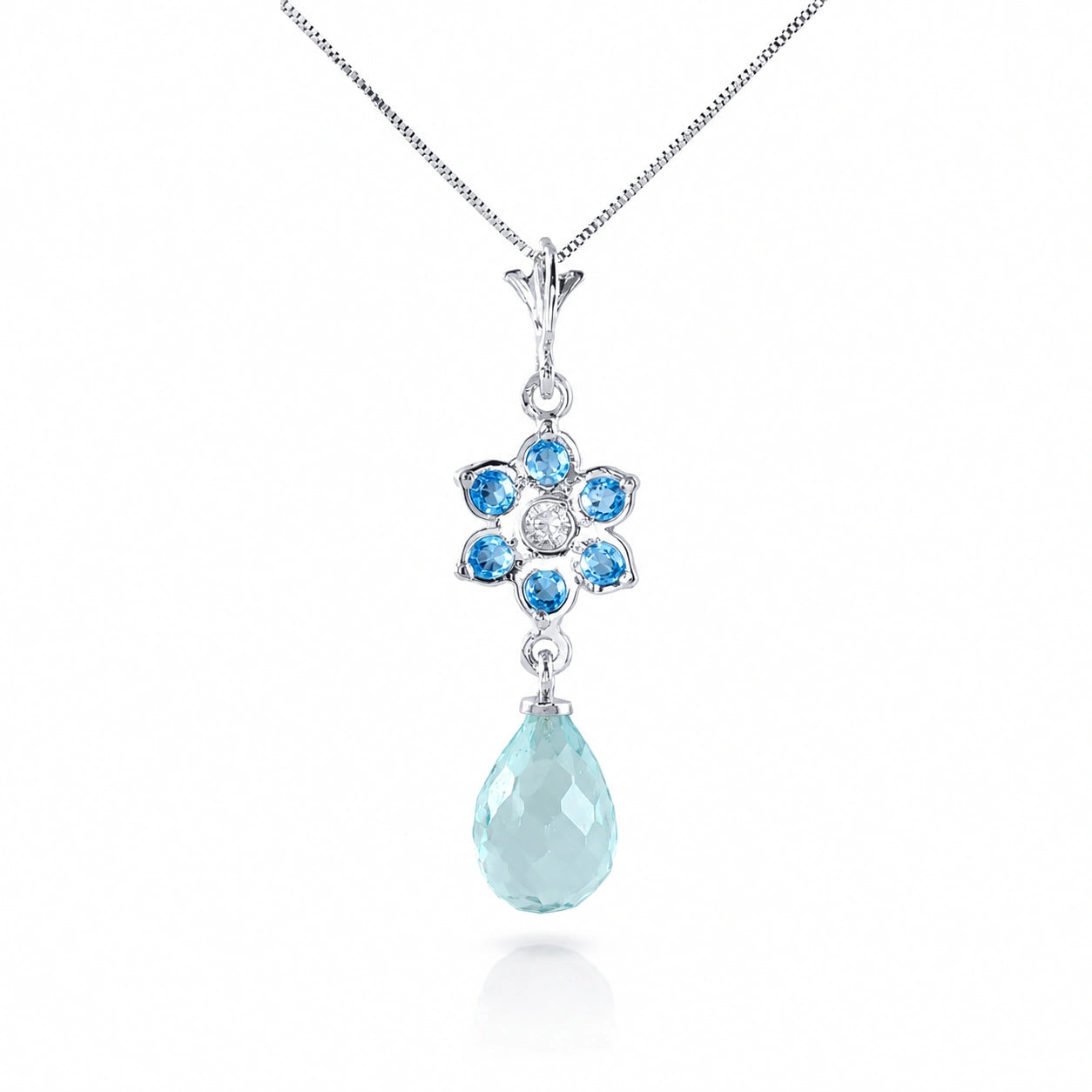 White Gold Diamond & Blue Topaz — Zeffirina