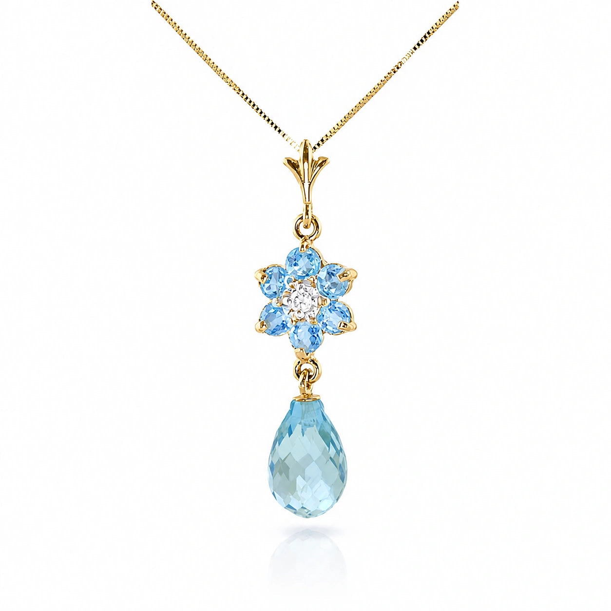 Yellow Gold Diamond & Blue Topaz — Zeffirina