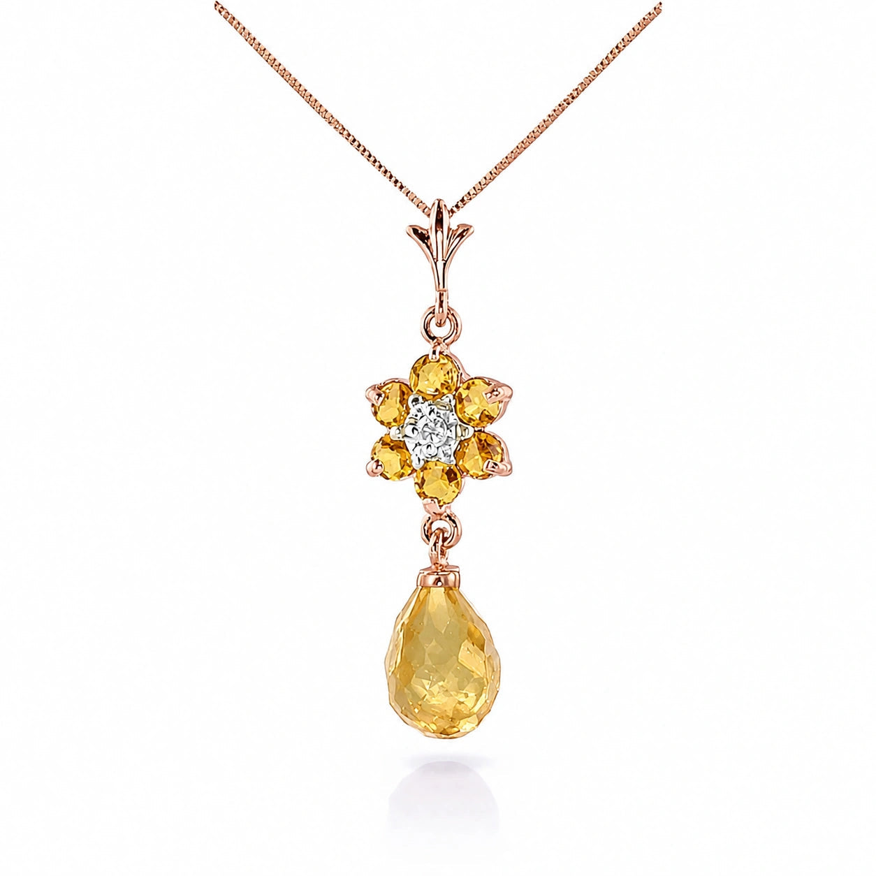 Rose Gold Diamond & Citrine — Zeffirina