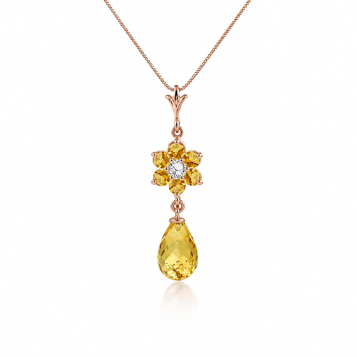 Rose Gold Diamond & Citrine — Zeffirina
