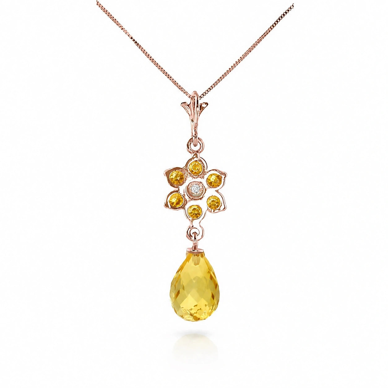 Rose Gold Diamond & Citrine — Zeffirina