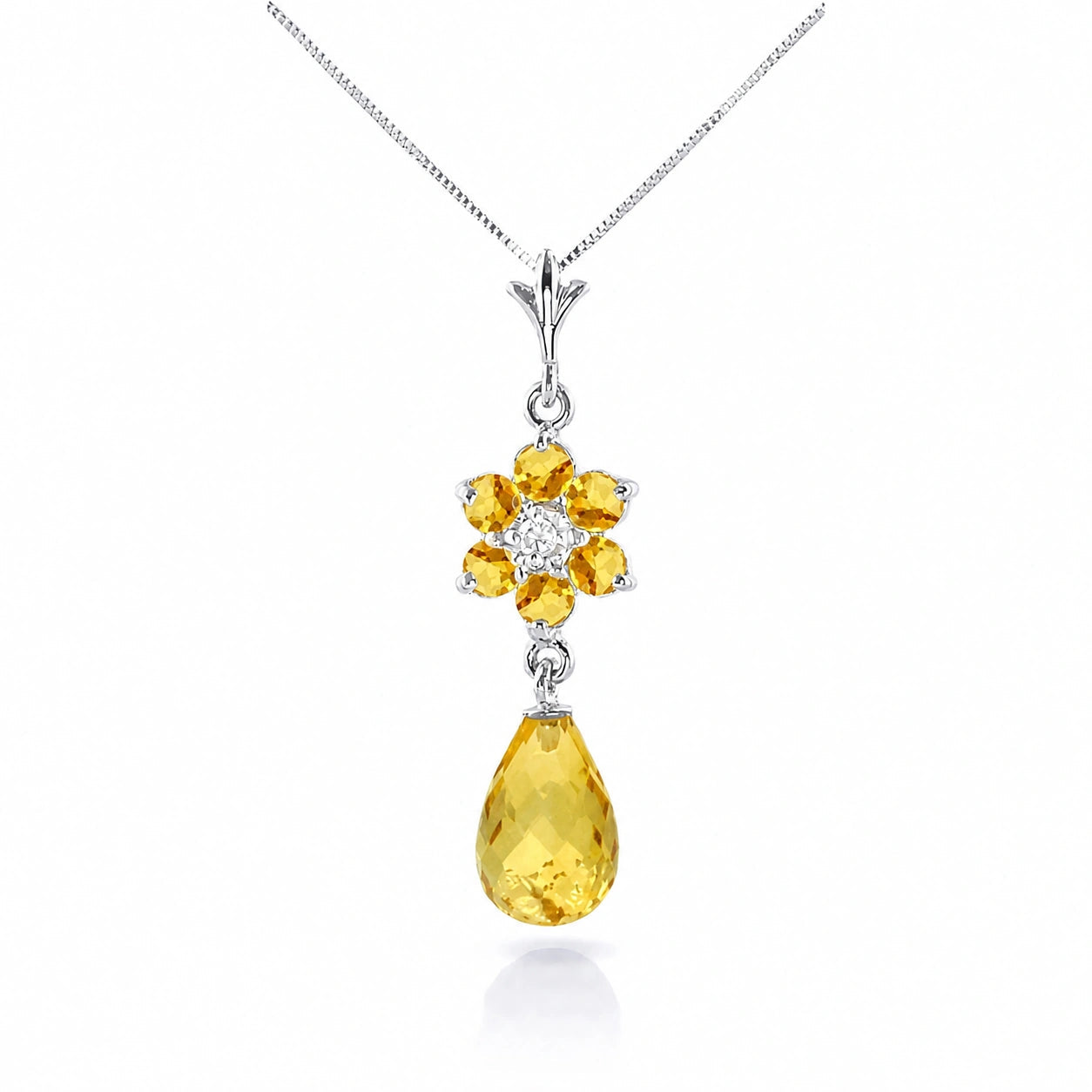 White Gold Diamond & Citrine — Zeffirina