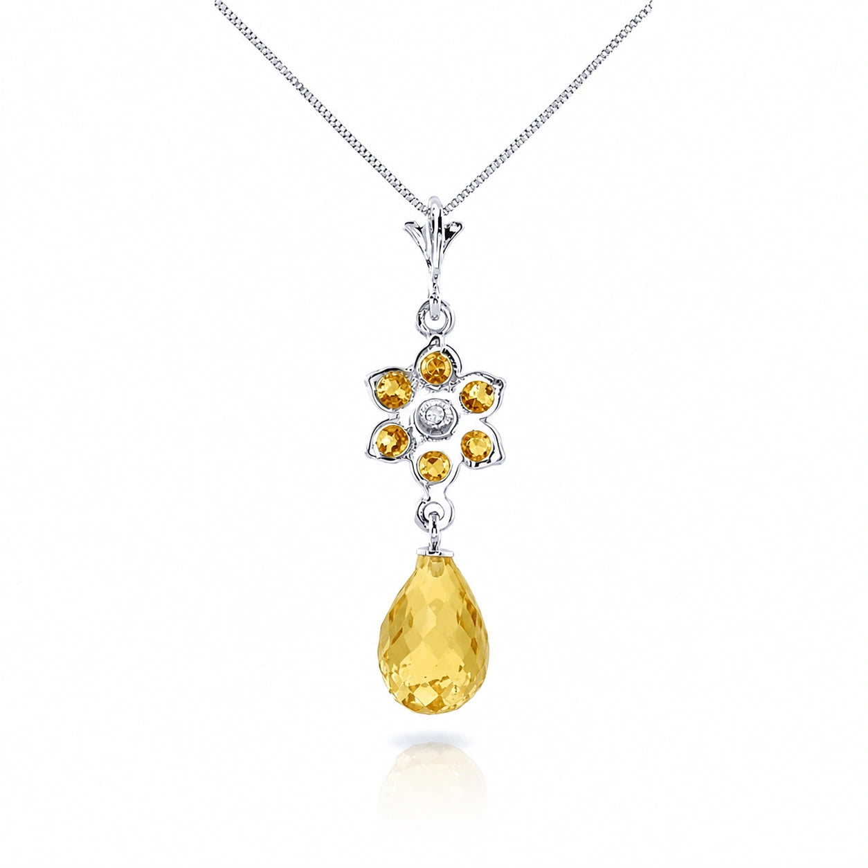 White Gold Diamond & Citrine — Zeffirina