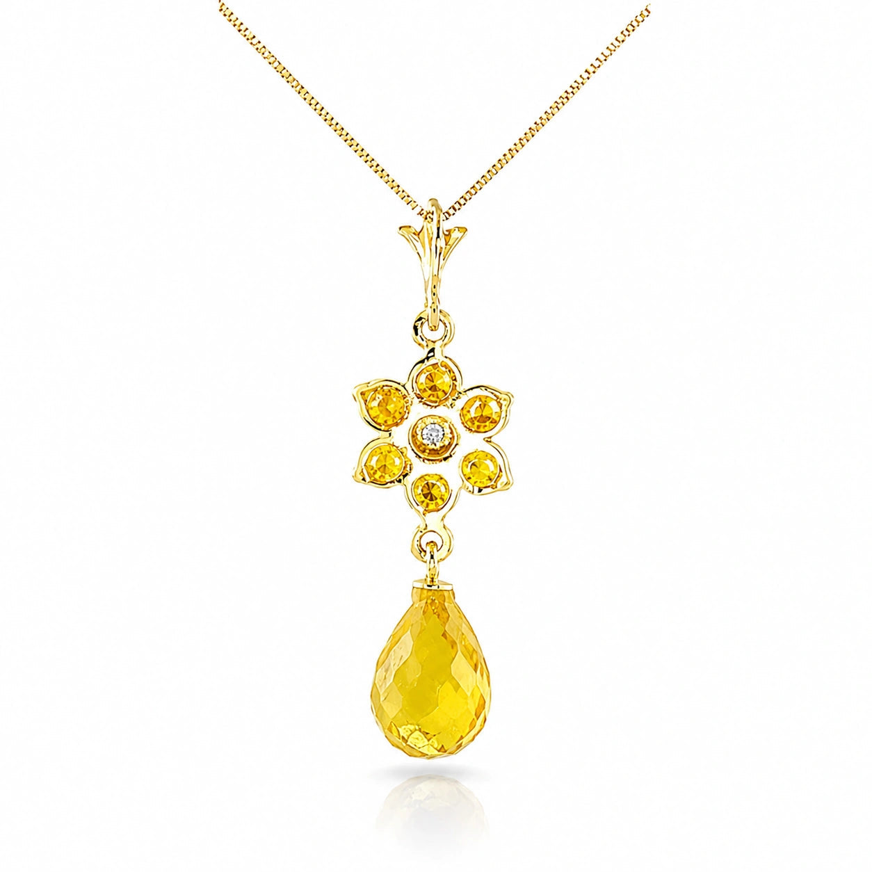 Yellow Gold Diamond & Citrine — Zeffirina