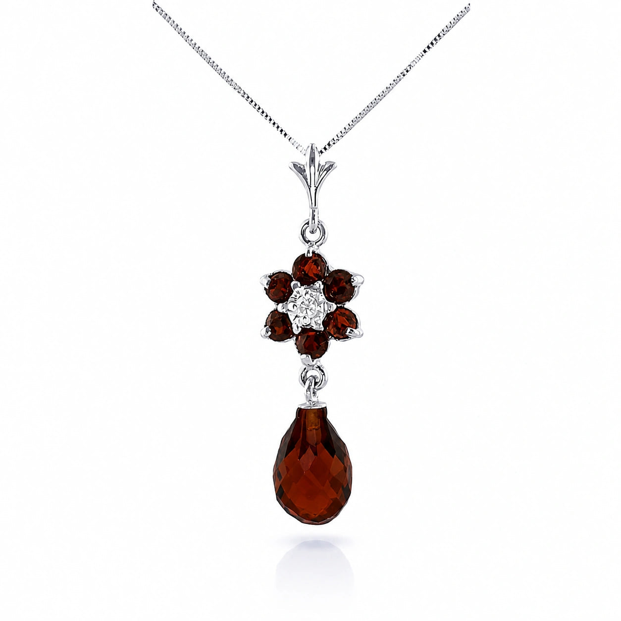 White Gold Diamond & Garnet — Zeffirina