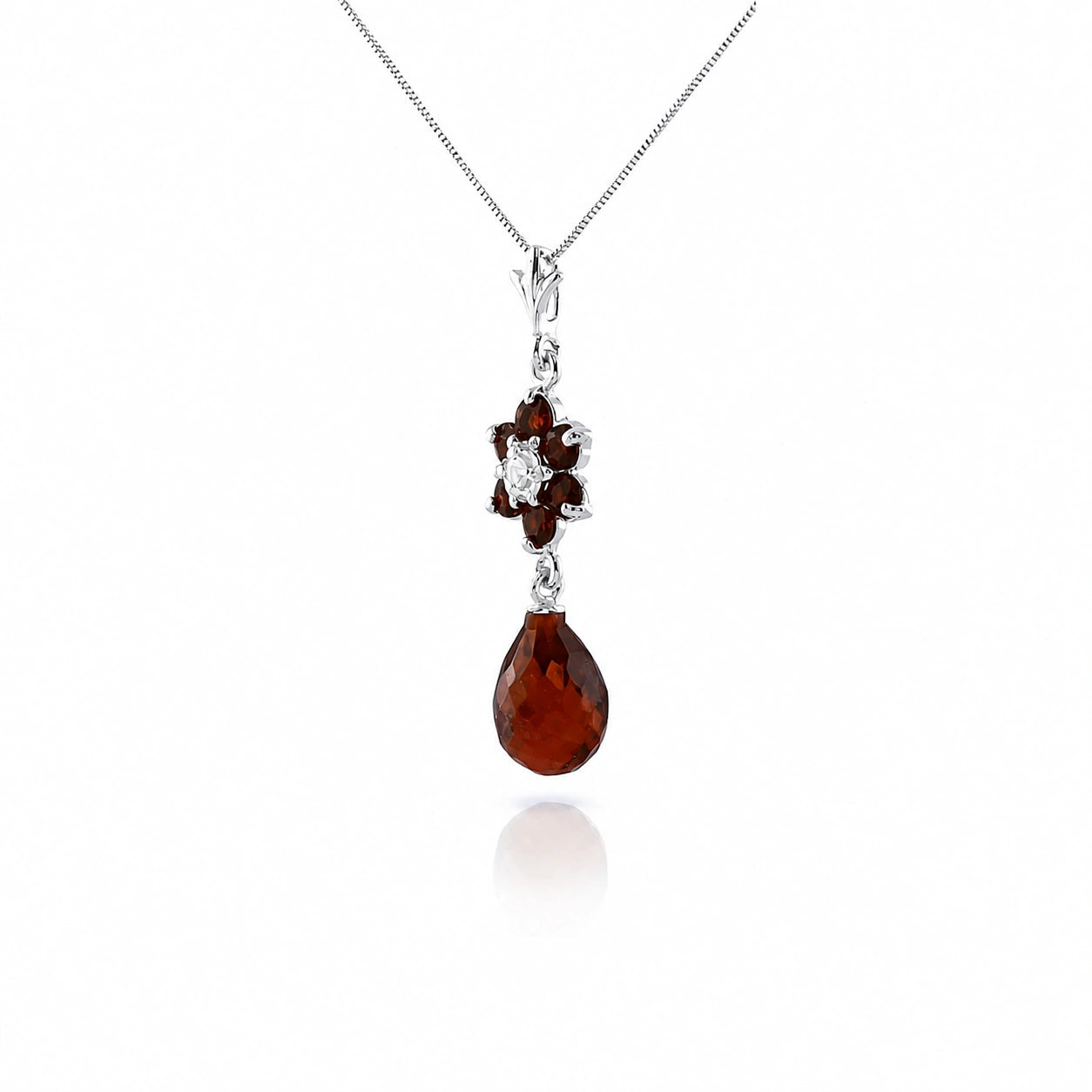 White Gold Diamond & Garnet — Zeffirina