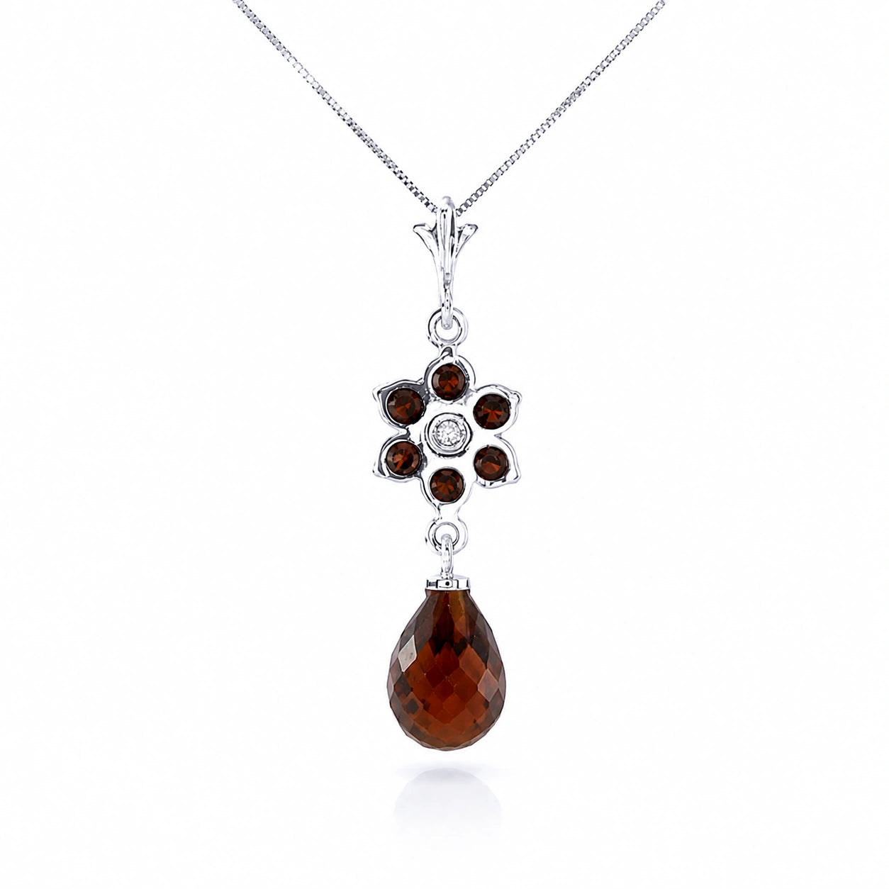 White Gold Diamond & Garnet — Zeffirina