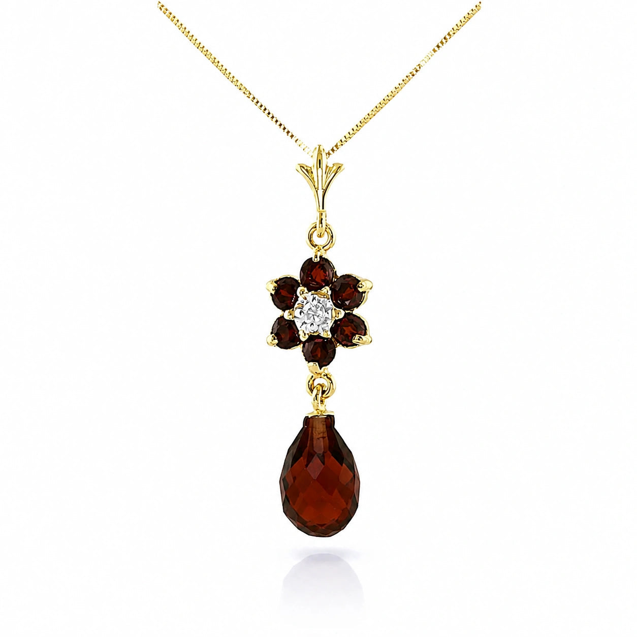Yellow Gold Diamond & Garnet — Zeffirina