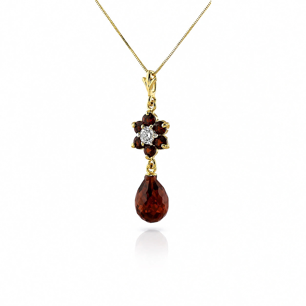 Yellow Gold Diamond & Garnet — Zeffirina