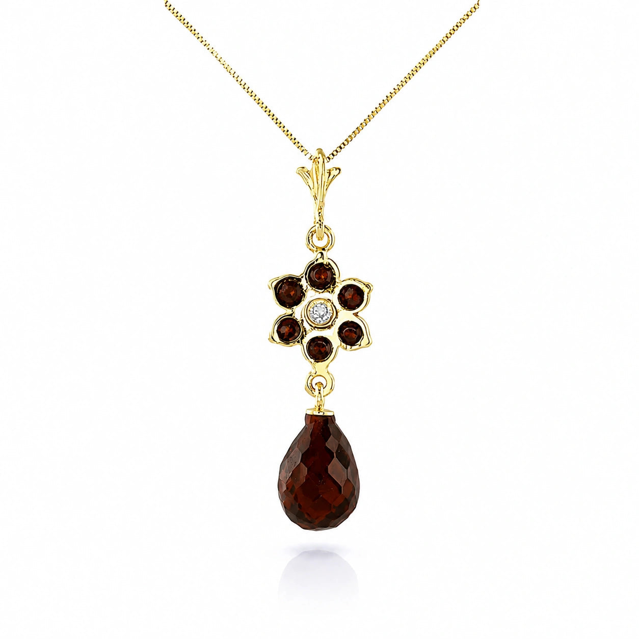 Yellow Gold Diamond & Garnet — Zeffirina
