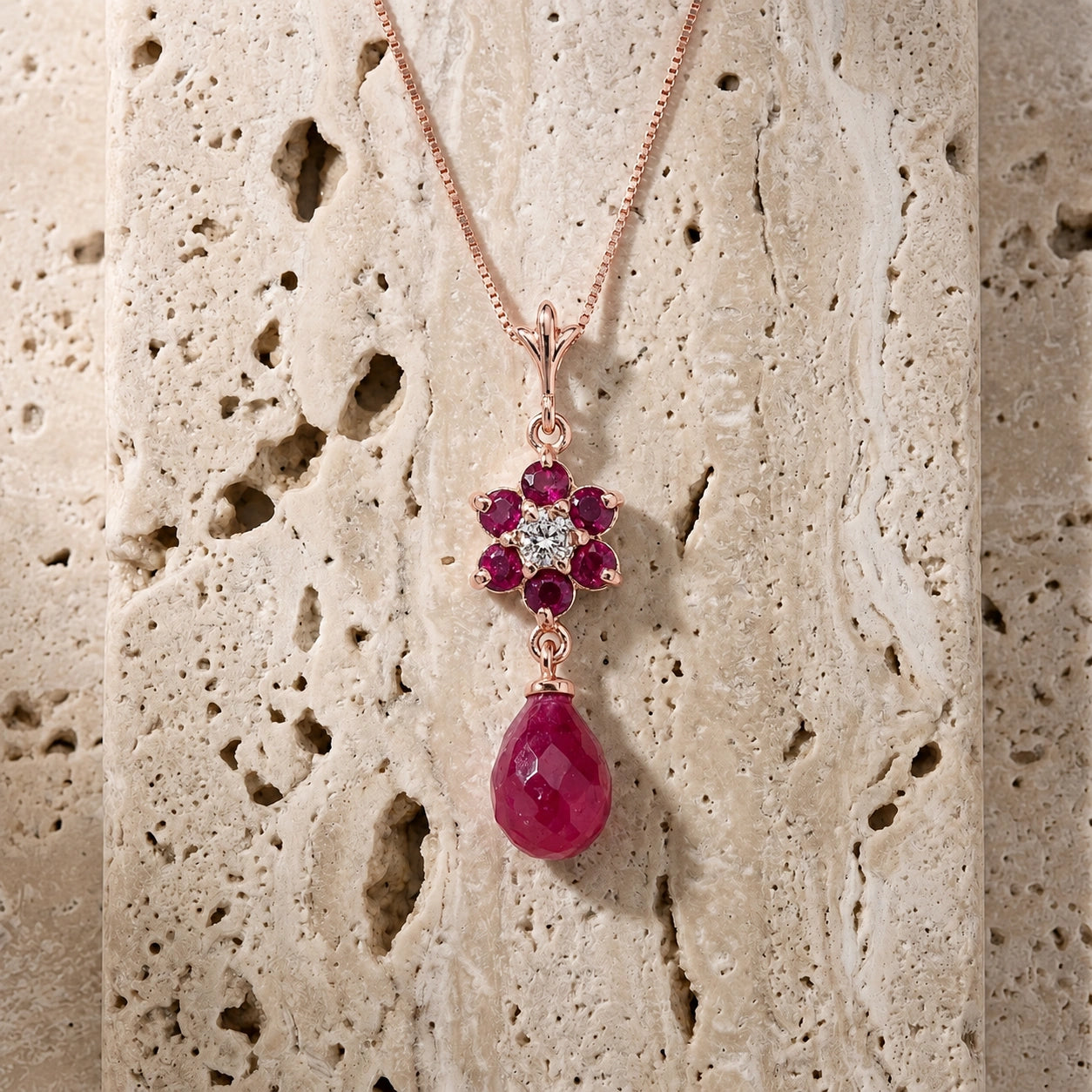 Rose Gold Diamond & Ruby — Zeffirina