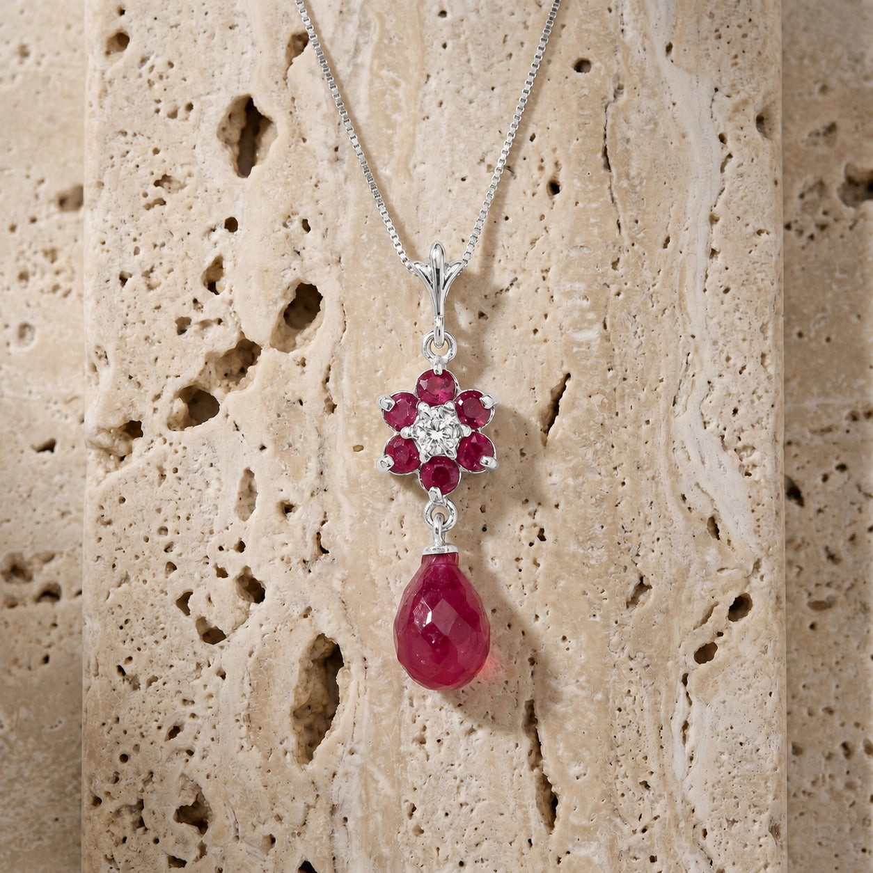 White Gold Diamond & Ruby — Zeffirina