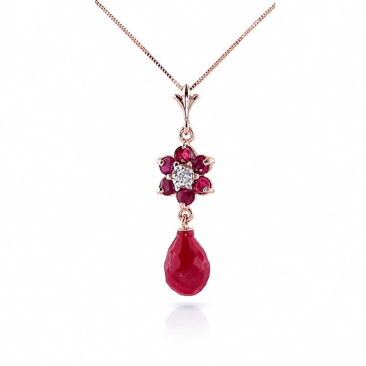 Rose Gold Diamond & Ruby & White Topaz — Zeffirina