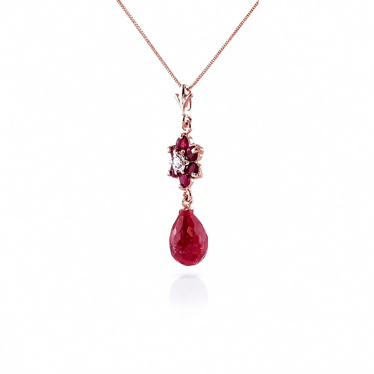 Rose Gold Diamond & Ruby & White Topaz — Zeffirina