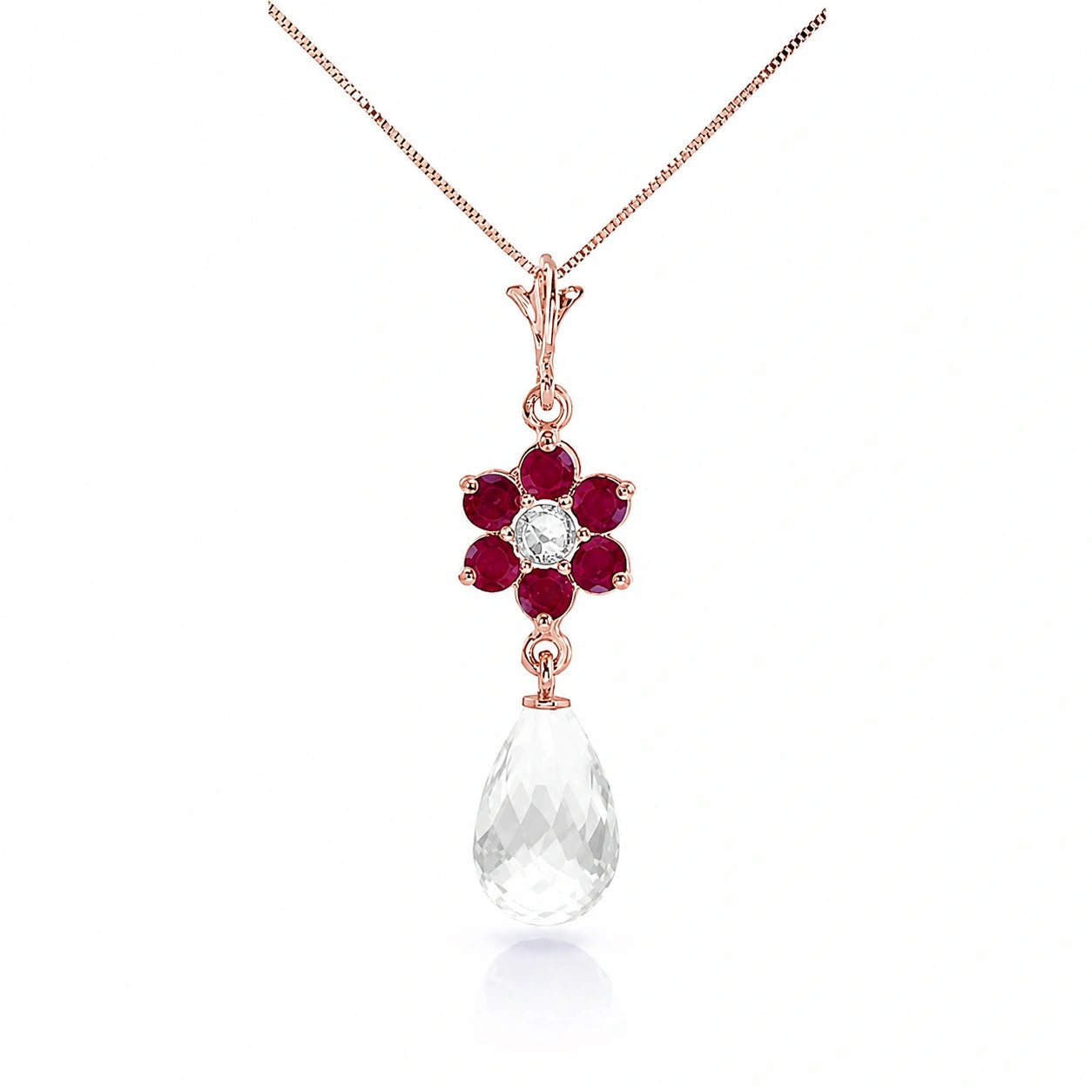 Rose Gold Diamond & Ruby & White Topaz — Zeffirina