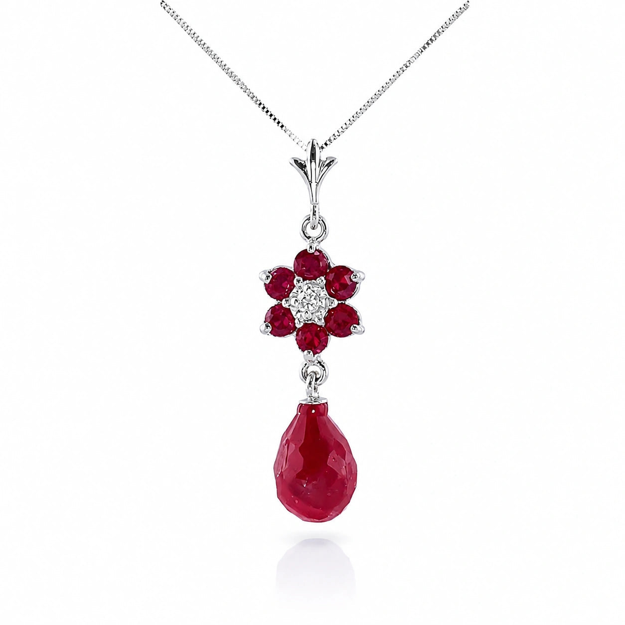 White Gold Diamond & Ruby & White Topaz — Zeffirina