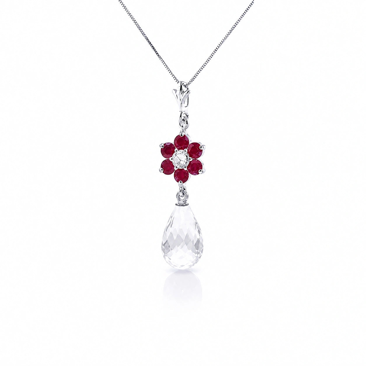 White Gold Diamond & Ruby & White Topaz — Zeffirina