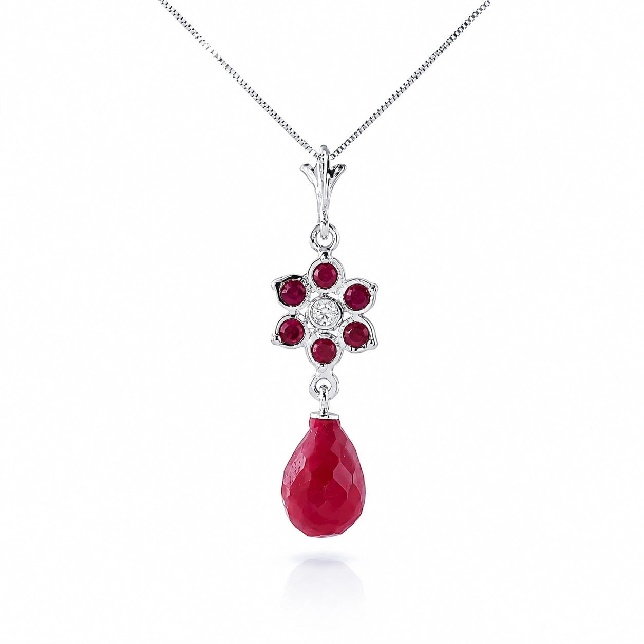 White Gold Diamond & Ruby & White Topaz — Zeffirina