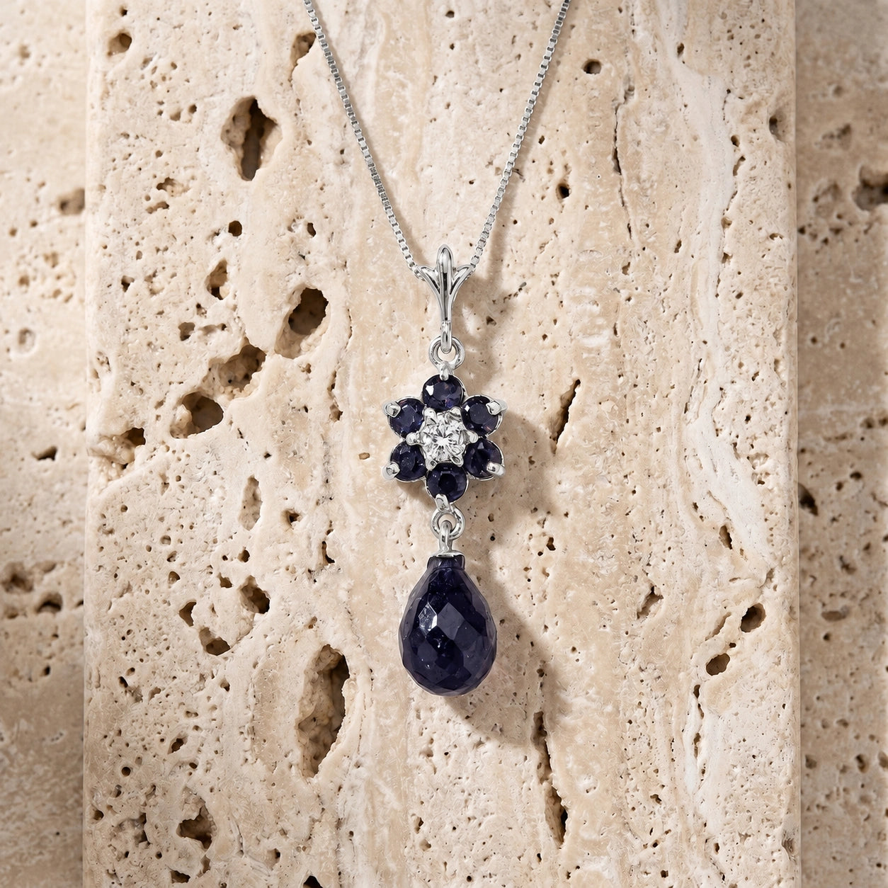 White Gold Diamond & Sapphire — Zeffirina