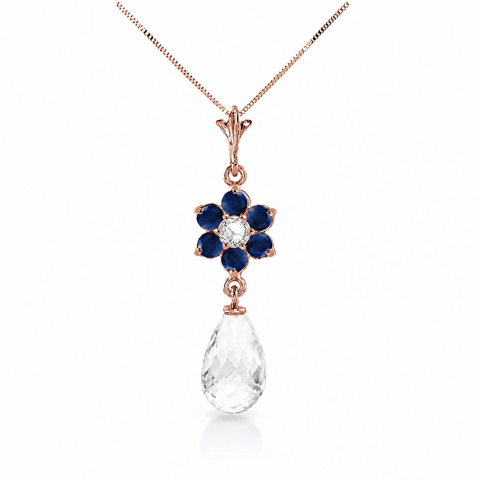 Rose Gold Diamond & Sapphire & White Topaz — Zeffirina