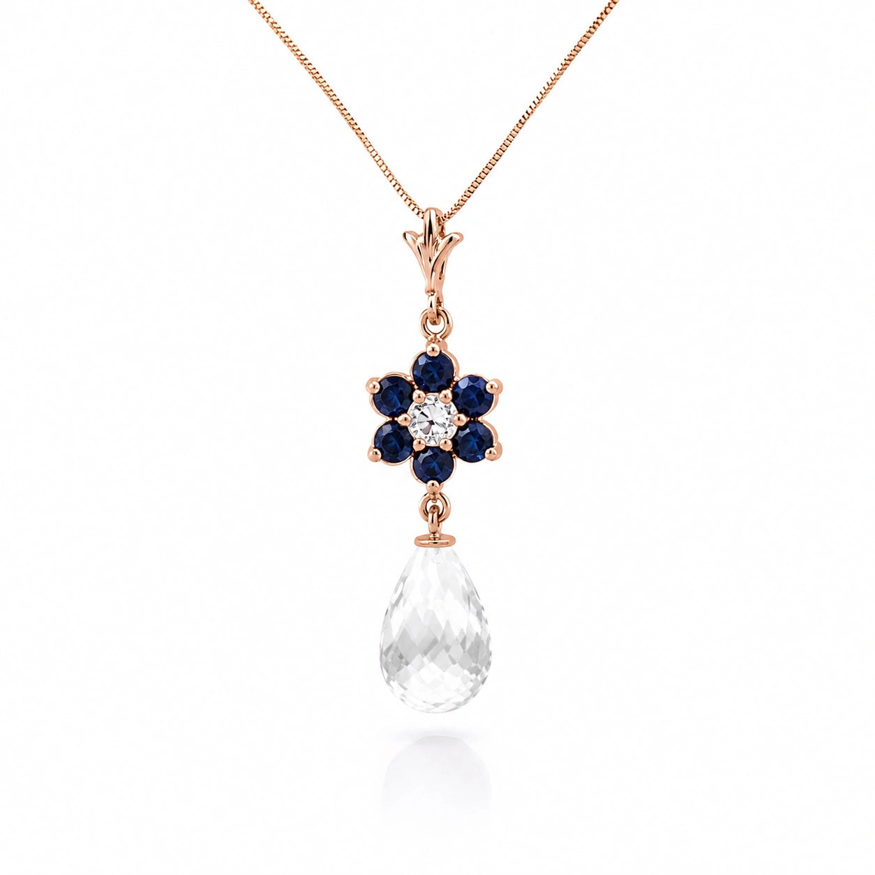 Rose Gold Diamond & Sapphire & White Topaz — Zeffirina