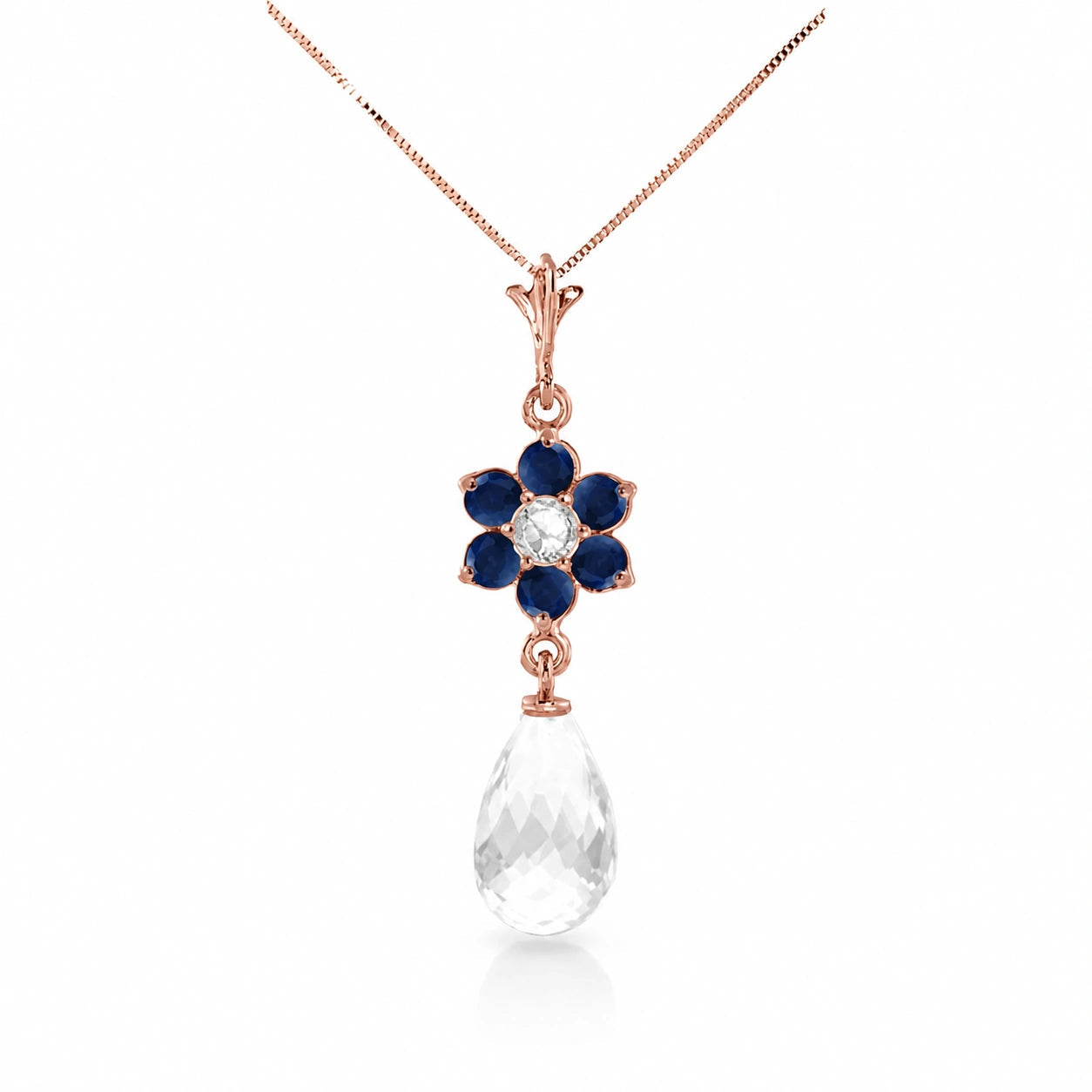 Rose Gold Diamond & Sapphire & White Topaz — Zeffirina