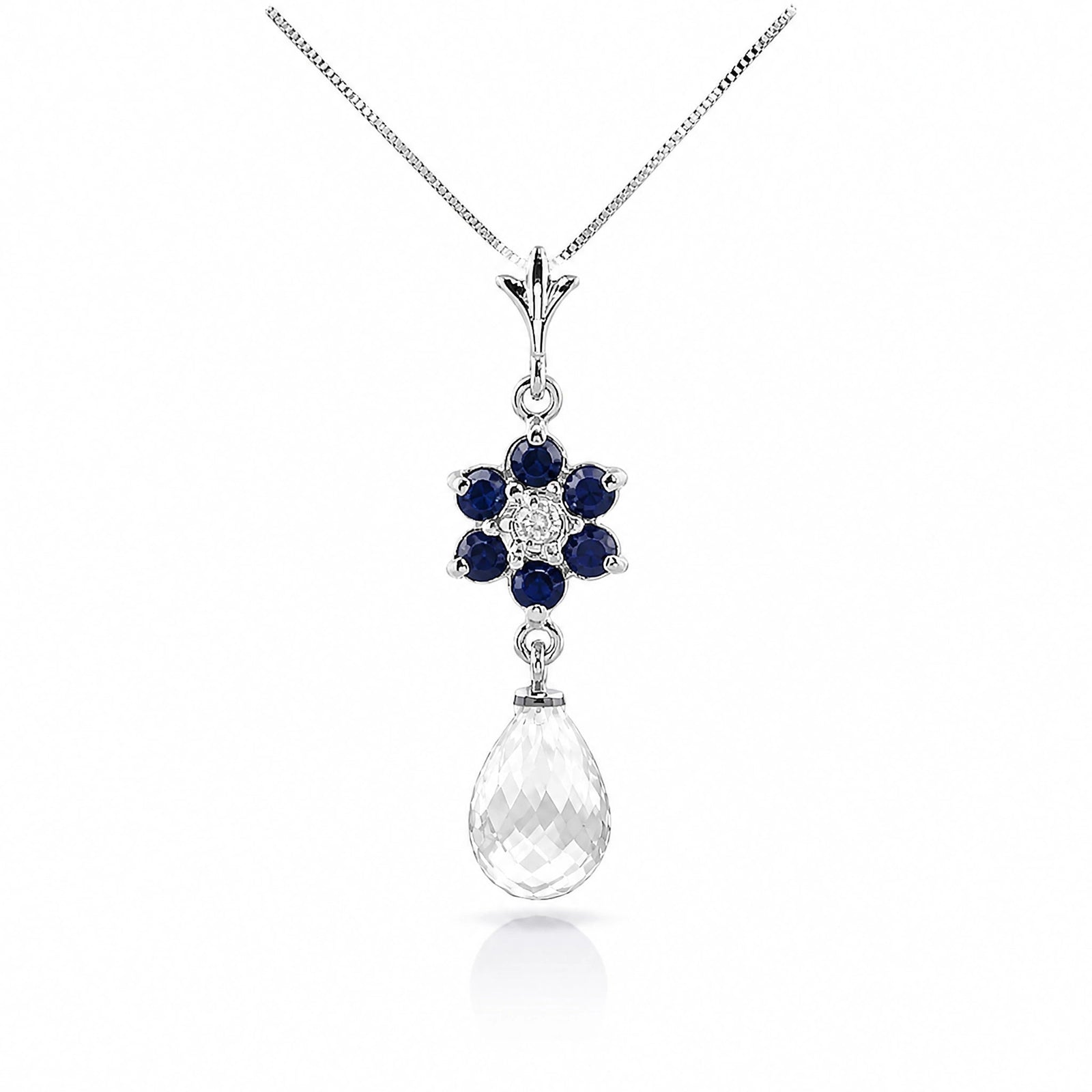 White Gold Diamond & Sapphire & White Topaz — Zeffirina