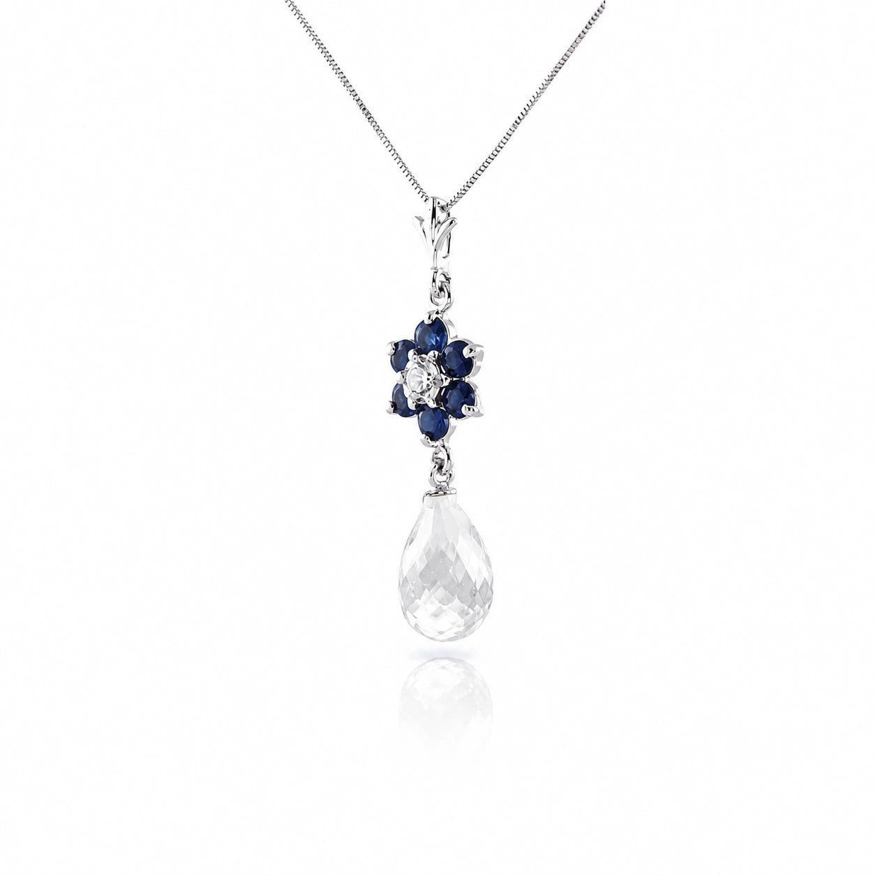 White Gold Diamond & Sapphire & White Topaz — Zeffirina