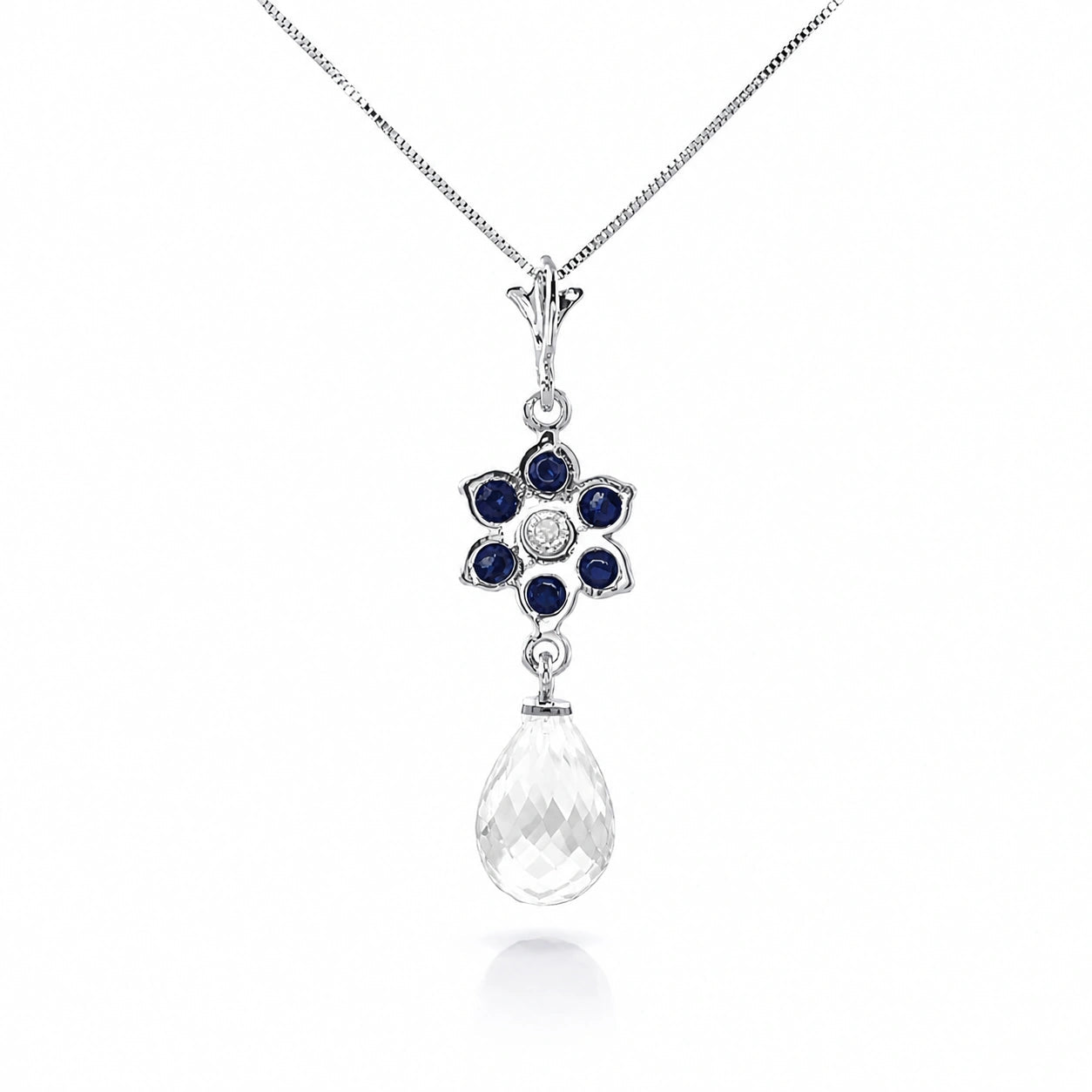 White Gold Diamond & Sapphire & White Topaz — Zeffirina