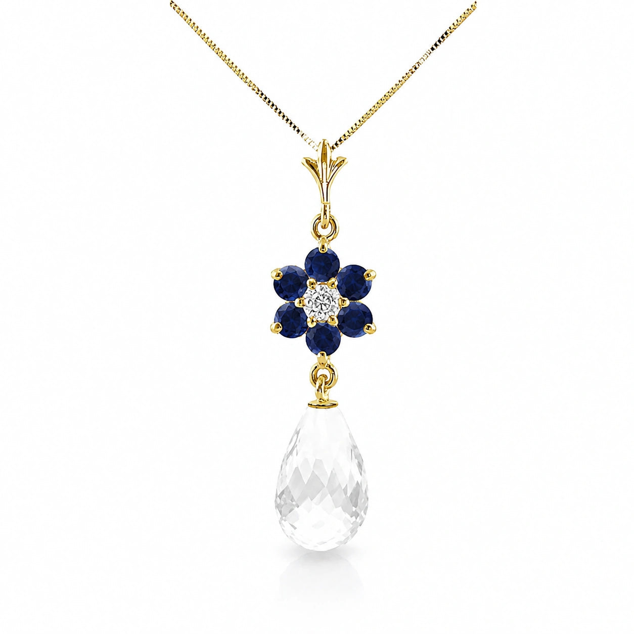 Yellow Gold Diamond & Sapphire & White Topaz — Zeffirina