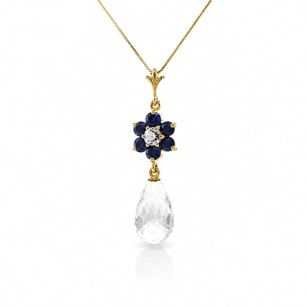 Yellow Gold Diamond & Sapphire & White Topaz — Zeffirina