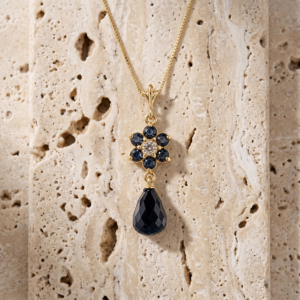 Yellow Gold Diamond & Sapphire — Zeffirina