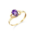 Yellow Gold Classic Ring Amethyst 10K — Altea