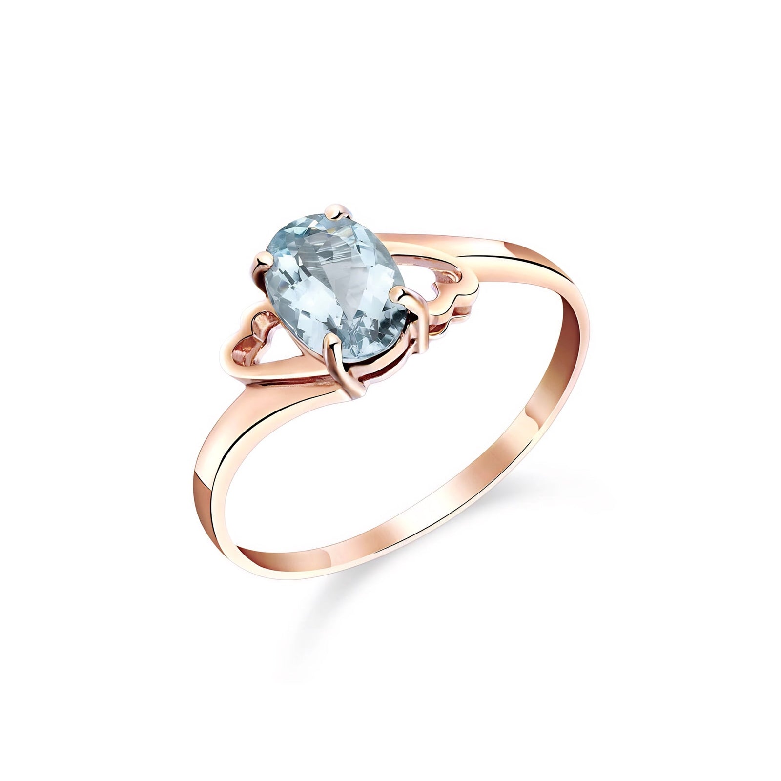 Rose Gold Classic Ring Blue Topaz 10K — Altea