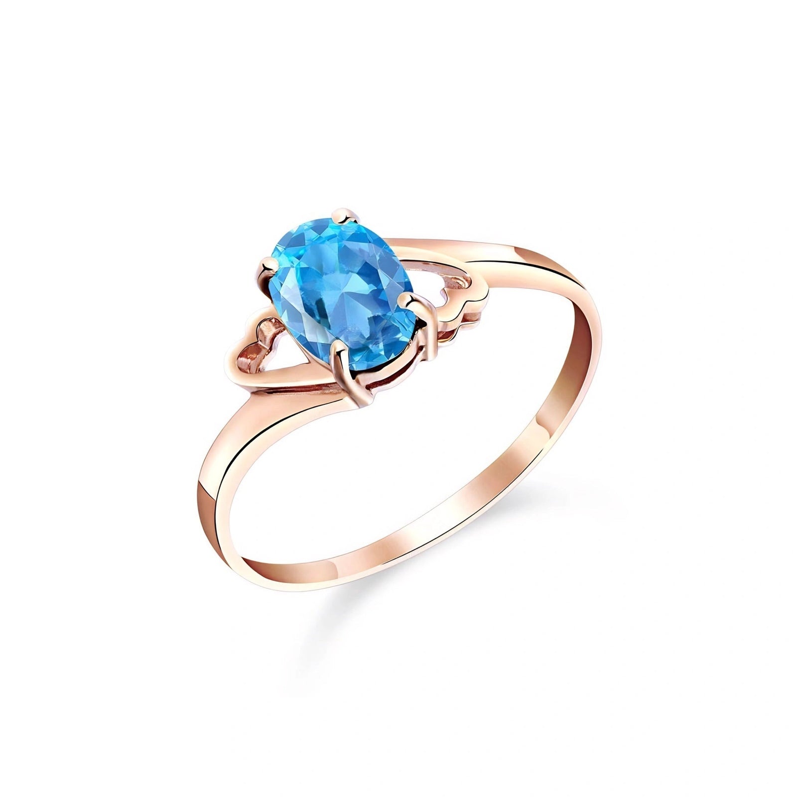 Rose Gold Classic Ring Blue Topaz 10K — Altea