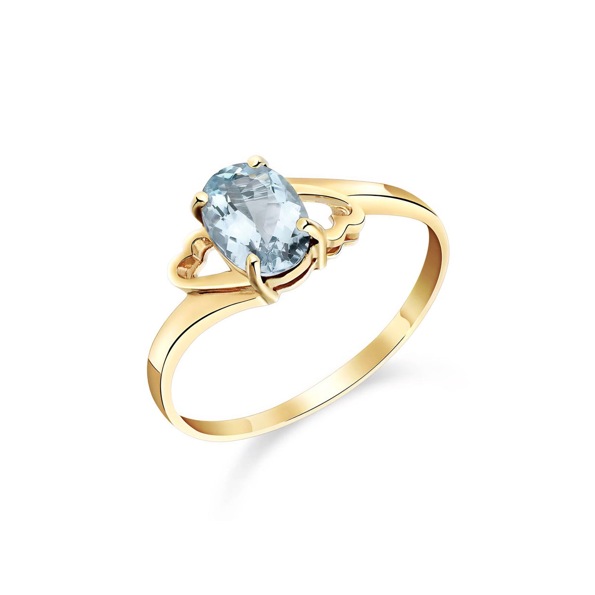 Yellow Gold Classic Ring Blue Topaz 10K — Altea