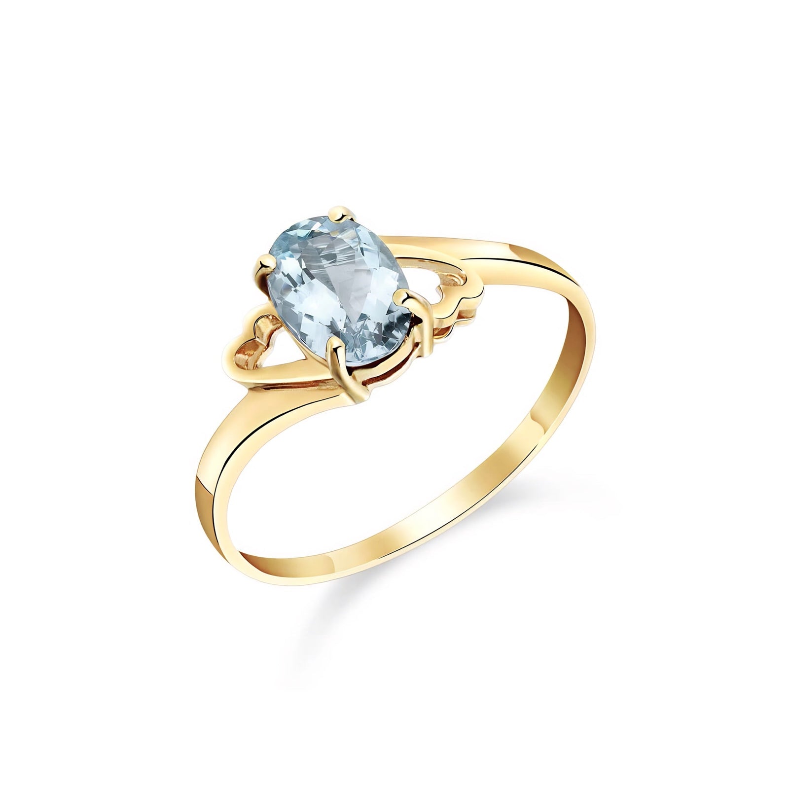 Yellow Gold Classic Ring Blue Topaz 10K — Altea