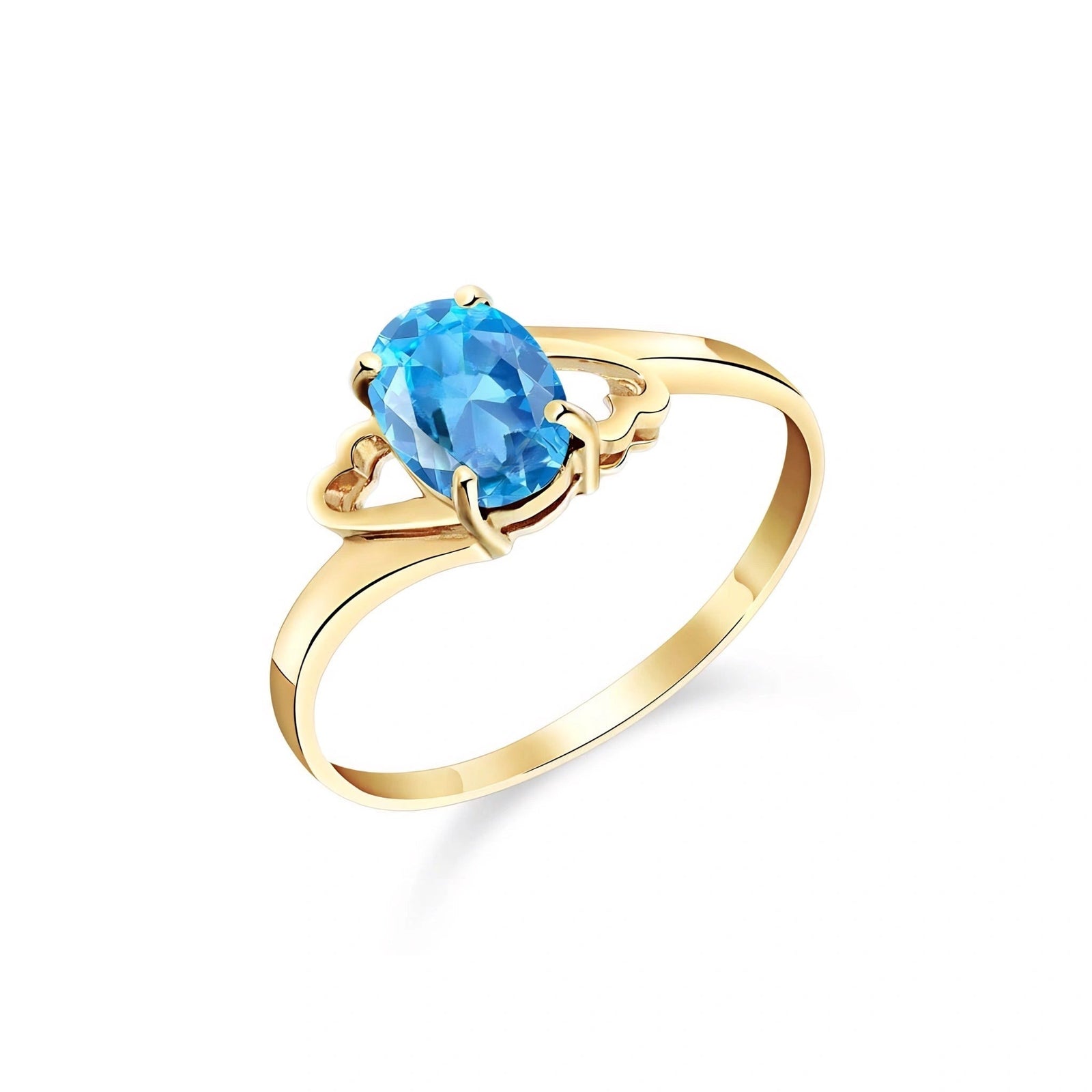 Yellow Gold Classic Ring Blue Topaz 10K — Altea