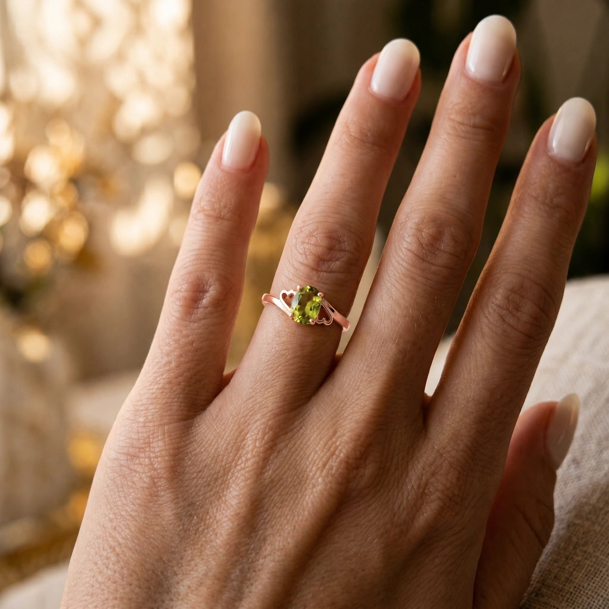Rose Gold Classic Ring Peridot 10K — Altea