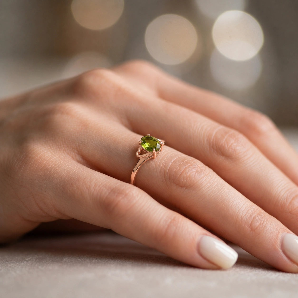Rose Gold Classic Ring Peridot 10K — Altea