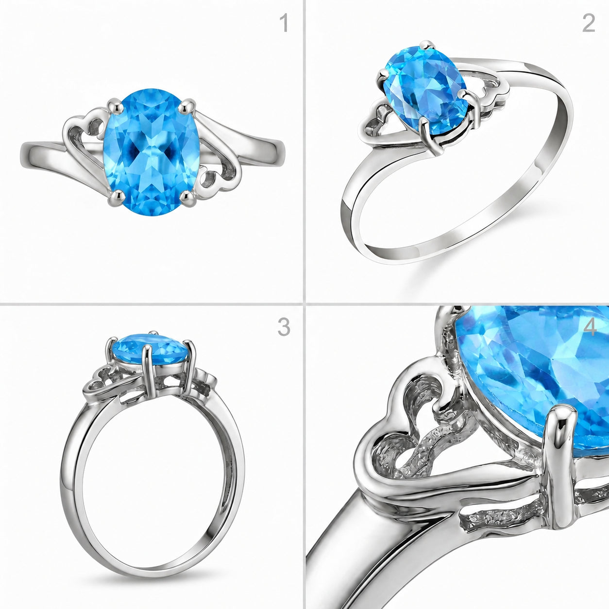 White Gold Classic Ring Peridot 10K — Altea