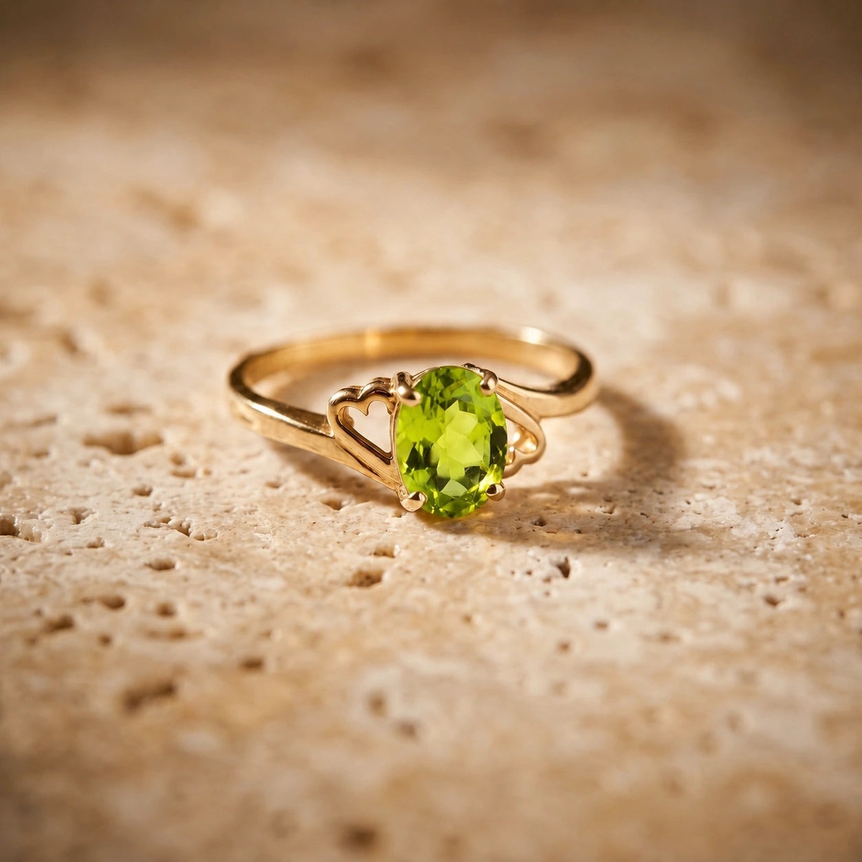 Yellow Gold Classic Ring Peridot 10K — Altea