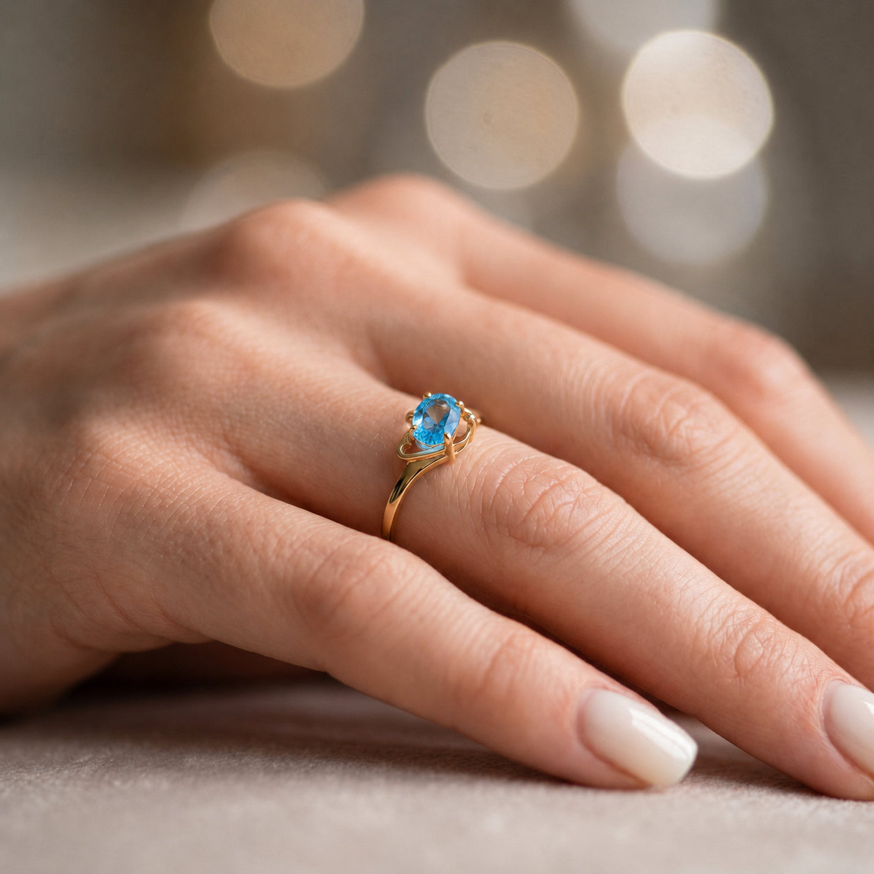 Yellow Gold Classic Ring Peridot 10K — Altea
