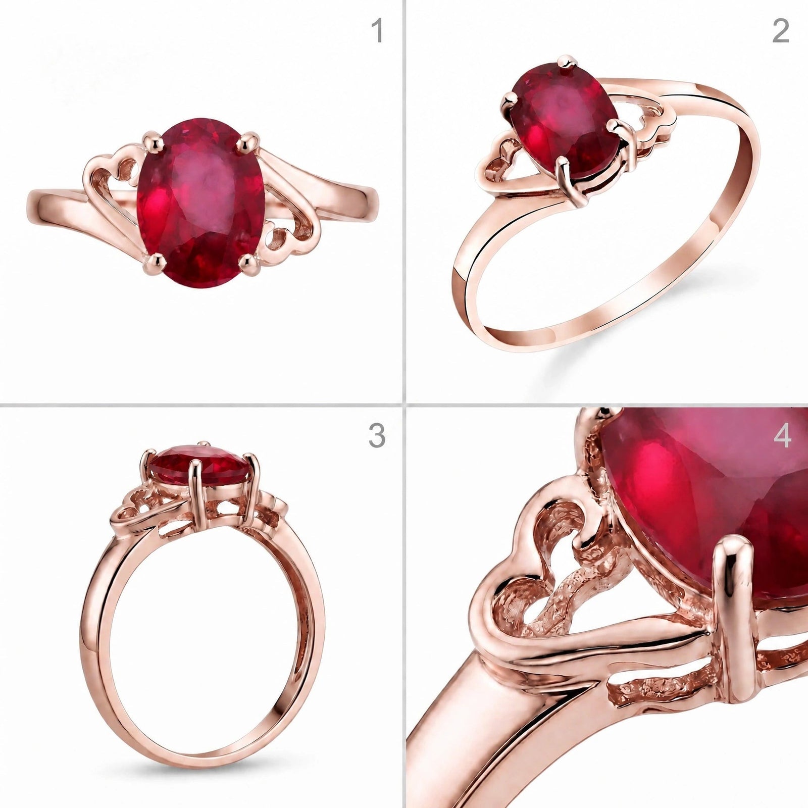 Rose Gold Classic Ring Ruby 10K — Altea