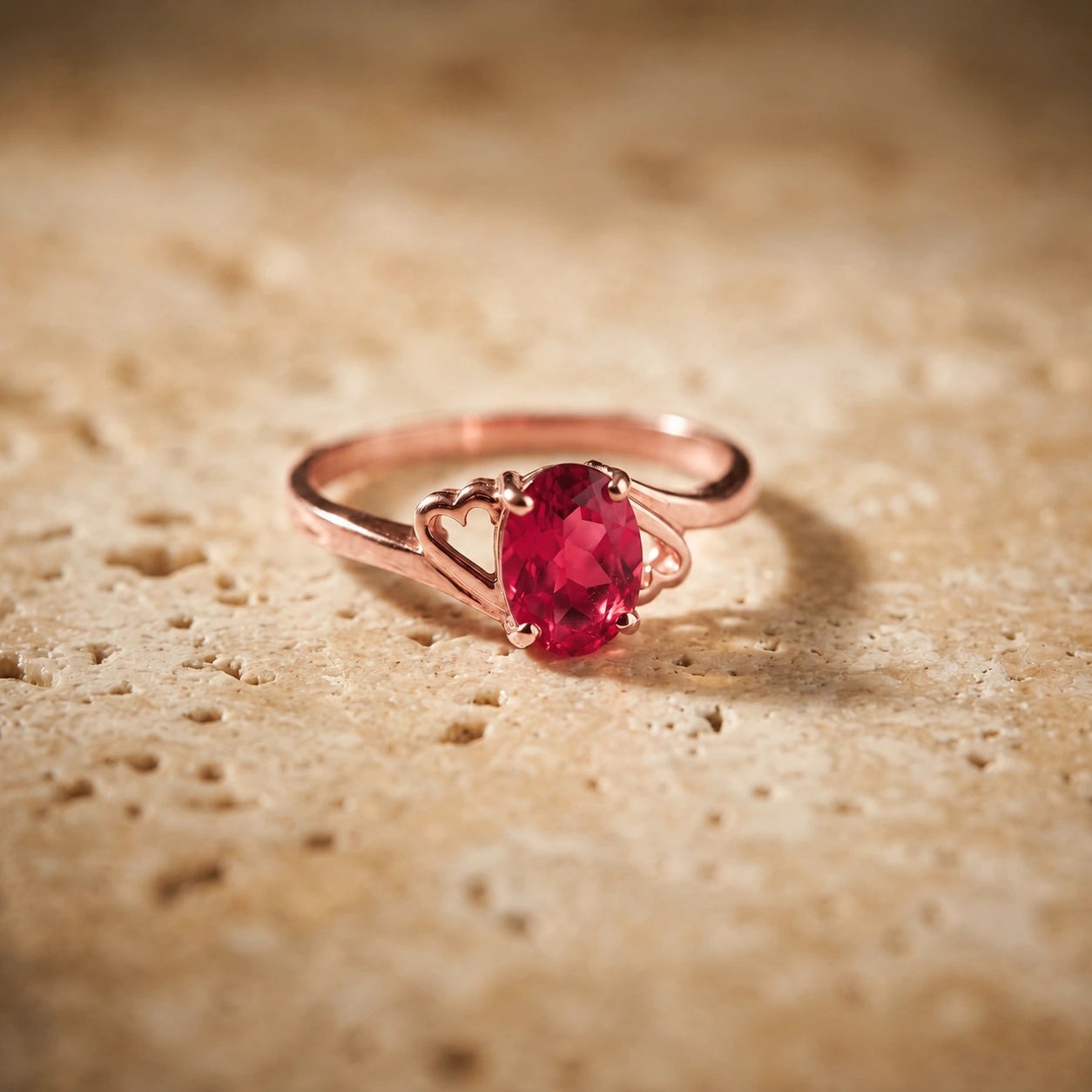 Rose Gold Classic Ring Ruby 10K — Altea