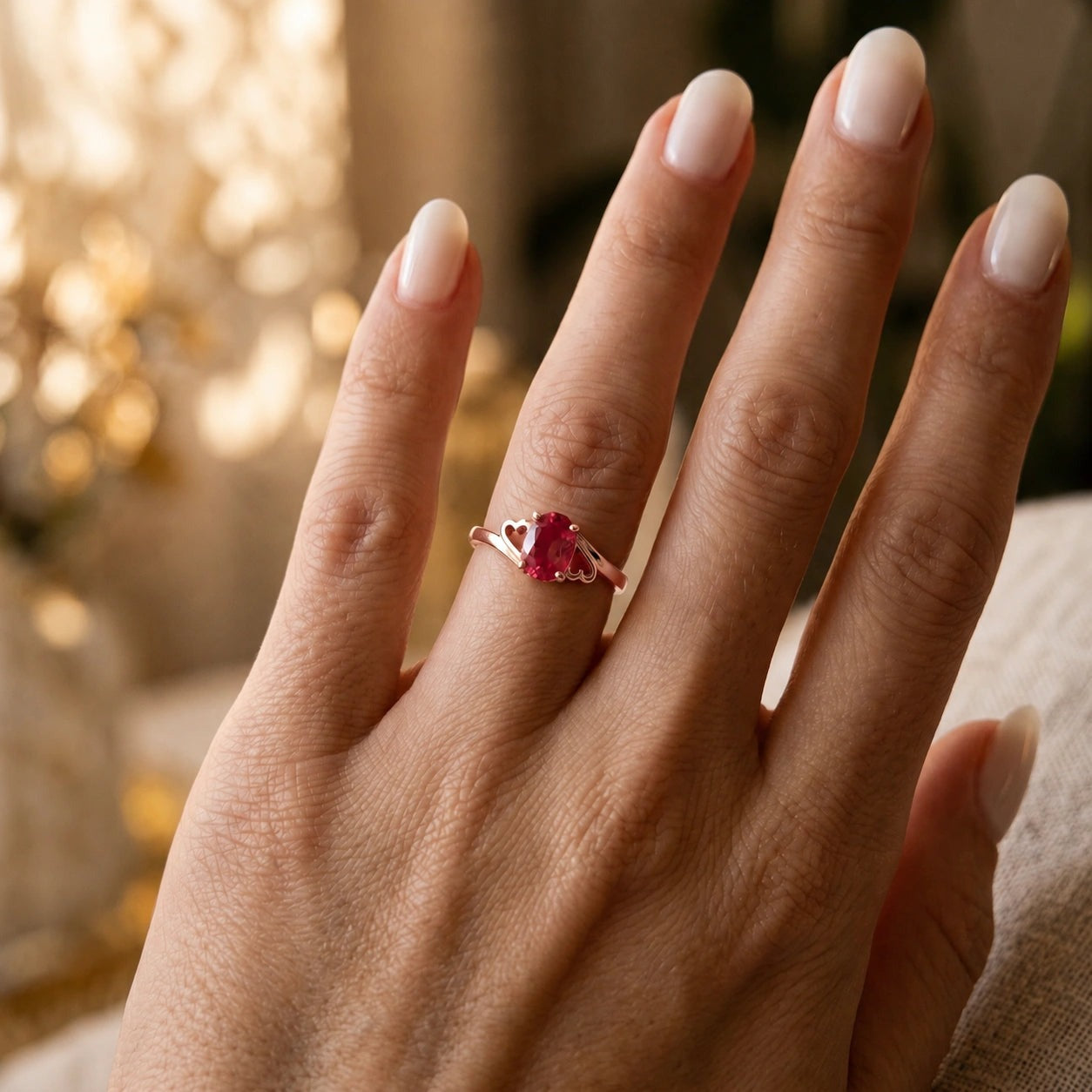 Rose Gold Classic Ring Ruby 10K — Altea