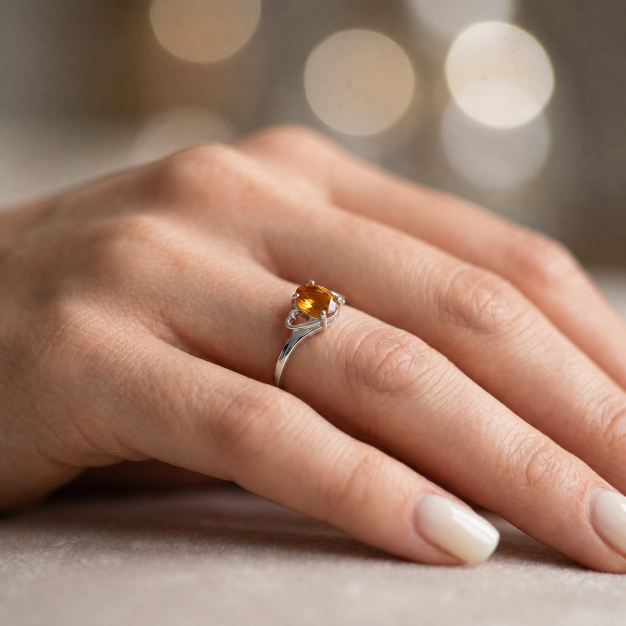 White Gold Classic Ring Ruby 10K — Altea