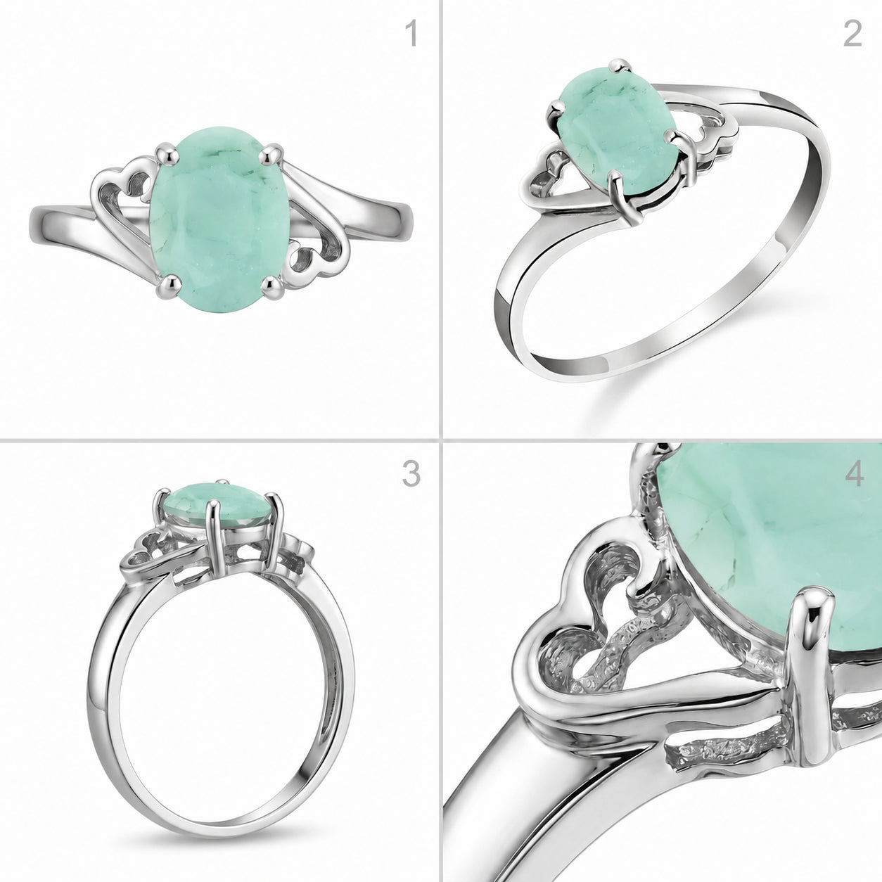 White Gold Classic Ring Pink Topaz 10K — Altea